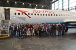 die Belegschaft der Baufirma Lechner in der AUA-Werft