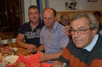 Helmut Zollner, Rudi Hahn und Leopold Eigner in lustiger Runde beim Heurigen Robert Breit in Stiefern.