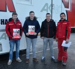 Unsere Mitarbeiter Lehrling Dominik Klampfer, Lehrling Julian Binder, Facharbeiter Markus Binder und Lagerplatzleiter Martin Voglhuber