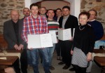 die geehrten Mitarbeiter mit der Firmenleitung bei der Weihnachtsfeier 2015